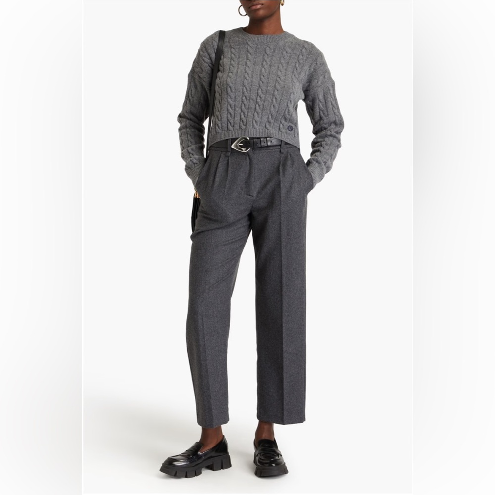 MAJE Wool felt straight leg pants